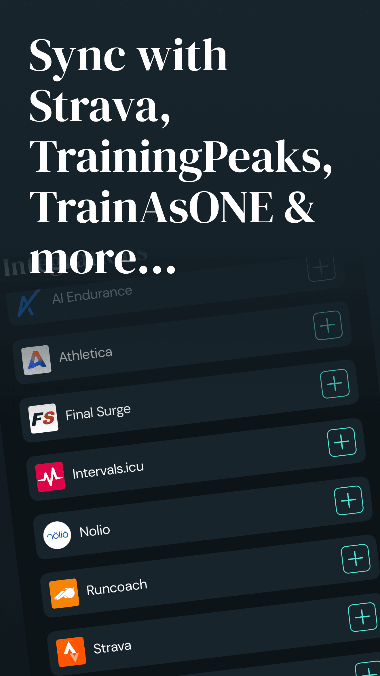 Watchletic integrations in the Android app